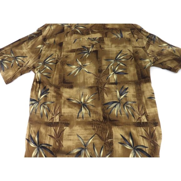 Men's Kaylua Bay Hawaiian Khaki Tropical Palm Leaf Shirt LG. NWT. - Picture 3 of 6